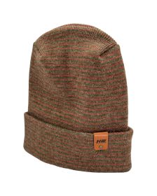 Modern Theta Stitch Contrast Cuffed Beanie (Patent Pending Design)-Green/Burgundy, Made in USA
