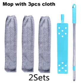 Bed Bottom Cleaning Dust Removal, Retractable Household Cleaning (Option: 2Sets Mop With 3PC Cloth)