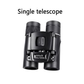 500X25 / 300X25 Professional Folding Small Compact Lightweight Binoculars; Long Range Zoom Telescope With Storage Bag For Hiking Hunting Travel S (Items: 500x25)