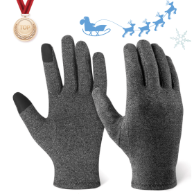 Winter Gloves Thermal Touch Screen Thermal Windproof Warm Gloves 1Pc Arthritis Gloves Woman Rheumatoid Magnetic Therapy Glove (Gloves Size: S, Color: gray)