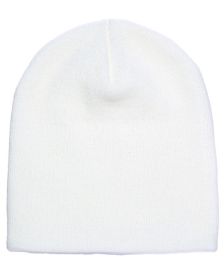 Yupoong 1500 Adult Knit Beanie (Color: White, size: OS)